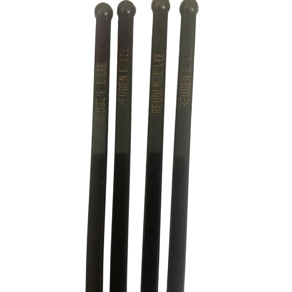 Reuben E. Lee Black‎ With Gold Vintage Swizzle Sticks